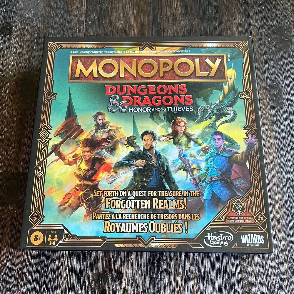 Monopoly Dungeons & Dragons Honor Among Thieves English French Box Damage Unused